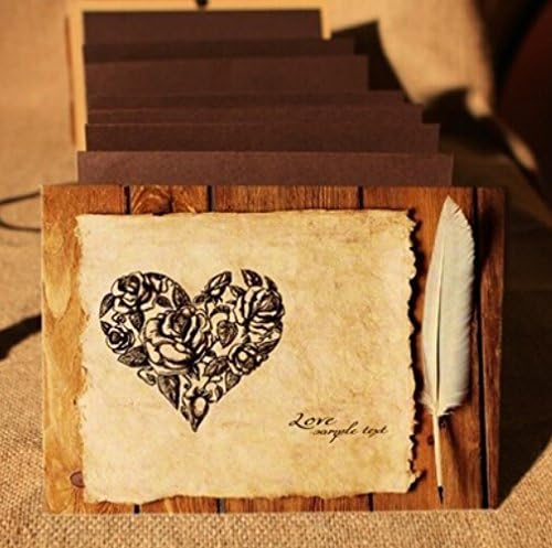 TTKBHHQ Rose Feather Hardcover Photo Album Kraft Paper Folding Photo Album,Scrapbook DIY Photo Album,Perfect as Wedding Guest Book,Anniversary Gift,A Birthday Present,Holiday Gift