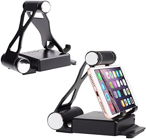 OceanEC Phone Power Bank with Foldable Tablet Stand Holder 2in1 10400mAh Dual USB External Battery Charger for iPhone, ipad, Samsung (Black)