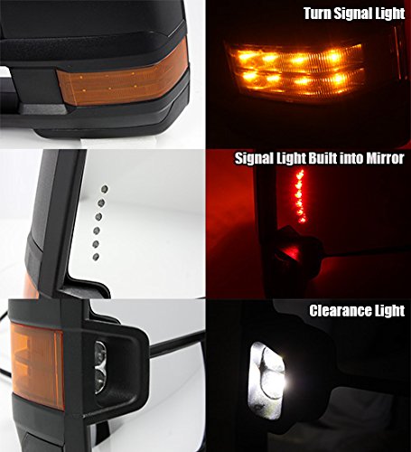 ModifyStreet Power Side Towing Mirrors with Turn Signal and Heated Defrost and Clearance Light for 07-13 Chevy Silverado Avalanche Tahoe Yukon/XL/Denali Suburban or GMC Sierra- 1 Pair included - Thumbnail 4