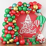 Christmas Balloon Arch Kit, 80PCS Red Green Gold