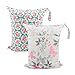 ALVABABY 2pcs Cloth Diaper Wet Dry Bags Waterproof Reusable with Two Zippered Pockets Travel Beach Pool Daycare Soiled Baby Items Yoga Gym Bag for Swimsuits or Wet Clothes L5166 primary