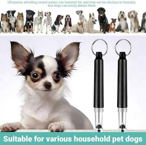 2 Stück Hundepfeife Rückruf, Lautlose Hochfrequenz Hundepfeife, Ultraschall Pfeife für Hundeerziehung & Hundetraining