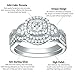 SHELOVES Women Vintage Engagement Ring Wedding Band Bridal Set 925 Sterling Silver Round Halo AAA Cz