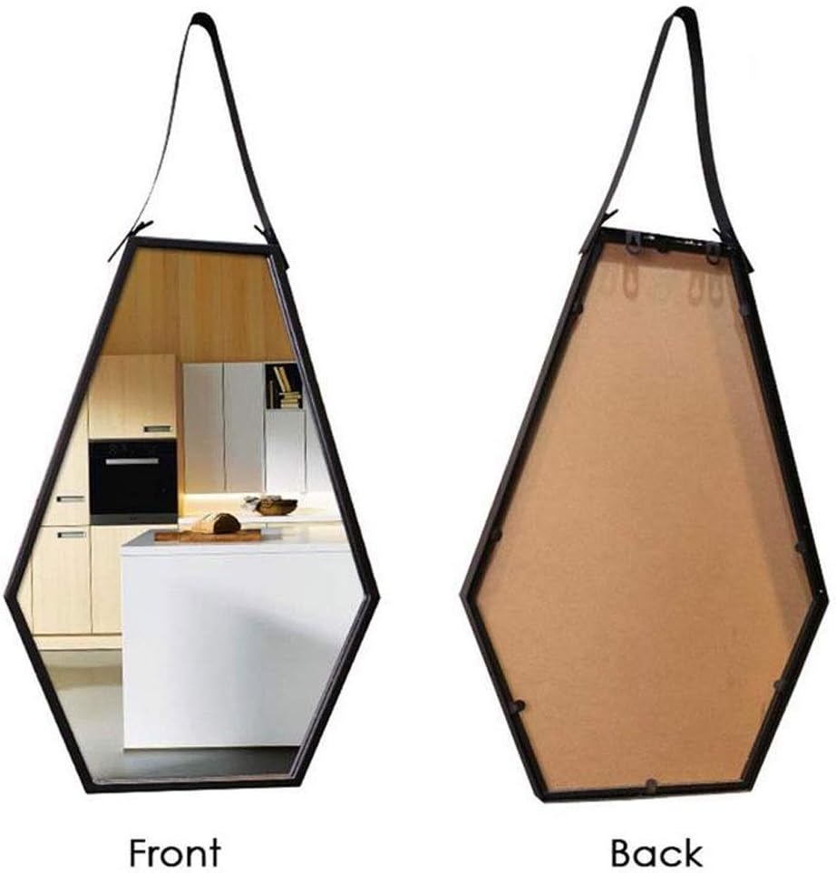 SILOLA Badezimmerspiegel Wandmontage Großer Sechseck-Metallspiegel