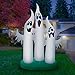 Holidayana Halloween Inflatable Ghost Family - 10 ft Halloween Ghost Family Inflatable Yard Decor with Super Bright Internal Lights, Built-in Fan, and Anchor Ropes