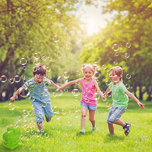 Bubble Machine, Automatic Bubble Maker Blower with A Bottle of Bubble Solution Over 500 Bubbles per Minute Bubble Machines Toy for Kids Toddlers Bath Parties Wedding (Frog) - Thumbnail 4