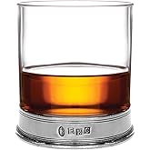 English Pewter Company 11oz Old Fashioned Whisky Rocks Glass With Elegant Pewter Base [VG005]