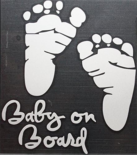 Country Life Baby ON Board Baby FEET Reflective CAR/Truck/Decal Sticker with Alcohol PAD ~Size 5.5" X 6.25" ~ Made of Vinyl