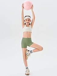 Haloumoning Girls Athletic Shorts Kids High Waisted