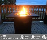 Portable Propane Gas Fire Pit Table - 48,000 BTU Gas Firepits Grill, Outdoor Tabletop Fireplaces w/Strong Bronze Steel Frame, CSA Certification Approval,for Courtyard BBQ (28.7