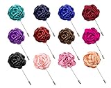 L'vow Multiflora Flower Brooches for Wedding Lapel Pin Boutonniere Pack of 12