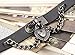 Flongo Womens Men's Fashion Punk Alloy Cool Gothic Heart-Shape Lock Link Leather Collar Choker Necklace