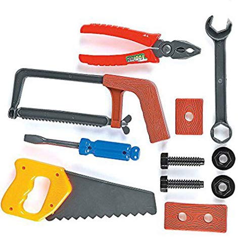 Construction Tool Set Kids - 10-pc Assorted Playset - Dress-Up Pretend Play Accessory, Event Stuffer, Gift, Room Decoration, Career Training Activity Props, Imaginary Game Skills Development