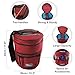 BeCraftee Crochet Bag - Large Craft Organizer to Store Crocheting & Knitting Supplies - Portable Yarn Storage with 7 Pockets for Tools, Shoulder Strap and Handle - Red﻿