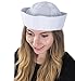 Funny Party Hats Sailor Hat, White, 12 Pk - Nautical Costume Hat for Wedding Theme Dance, Halloween, Party Favor, or DIY Project - One Size Fits Most Adults and Teens