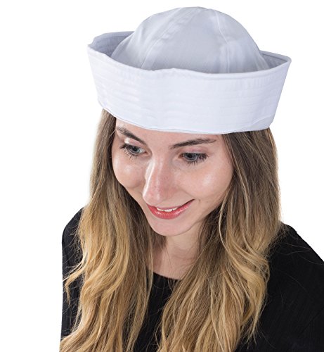 Yacht Hat - White Sailor Hats - Sailor Costume Hat by Funny Party Hats