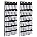 Kootek 2 Pack Over The Door Shoe Organizers, Mesh Shoe Holder 24 Pockets Hanging Shoes Organizer Compartment Storage with 8 Door Hooks for Bedroom Closet Bathroom 59 x 21.6 in (Black&White, 2)