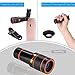 Cell Phone Camera Lens, 12X Zoom Telephoto Universal Clip On hd Lens Kit for iPhone X/8/7/6S/6 Plus/5/SE, Samsung, Android and Smart Phone