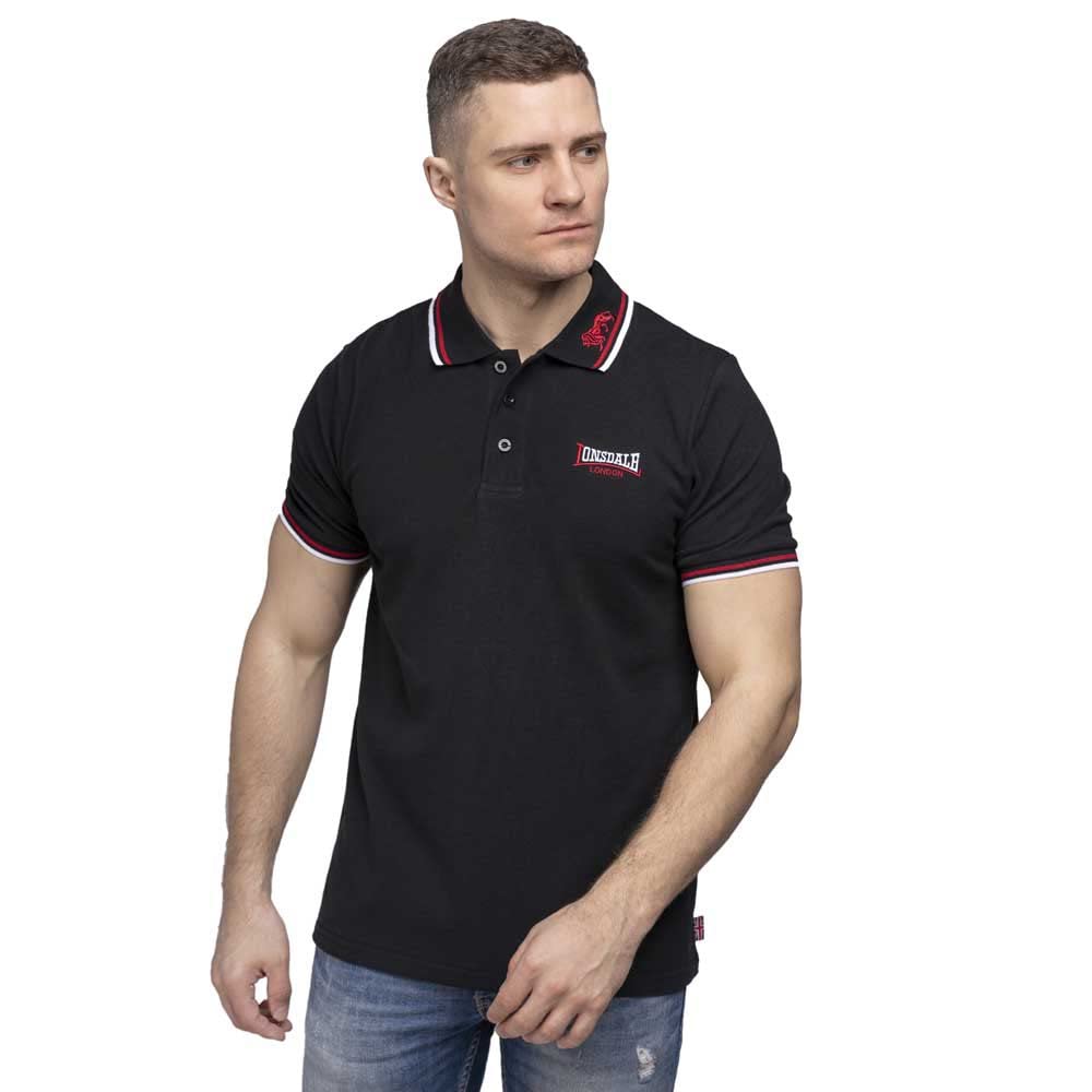 Lonsdale Men's Pyjama Bottoms, Black (black / dark red / white), XX-Large (Manufacturer size: XXL) — image 1