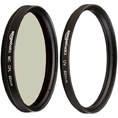 Amazon Basics UV Protection Filter - 62 mm & Circular Polarizer Filter - 62 mm