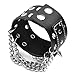 Top Plaza Men's Rivets Punk Rock Collection Cross Black Leather Belt Bracelet Watch Analog Quartz Wrist Watches
