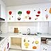 BIBITIME Fruit Wall Decals Kitchen Art Stickers Strawberry Mushrooms Green Vegetables Pumpkin Watermelon Carrot Eggplant Cherry Orange Ice Cream Lockers Window Tile Decor