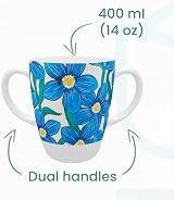 Rosa Lifestyle Two Handled Melamine Mug 400ml Lightweight White view 3