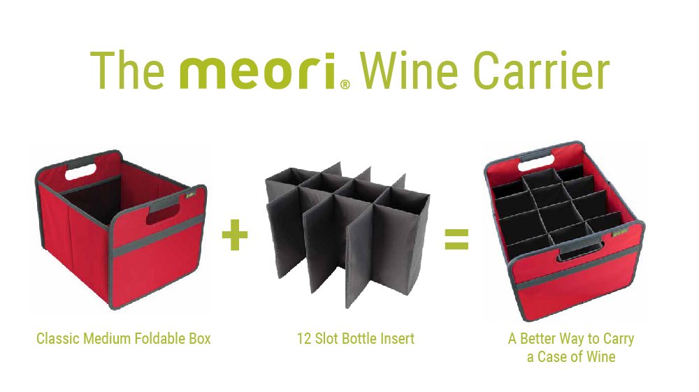 meori Foldable Wine Carrier 12 Slot Stone Grey Enthusiast Liquor Store