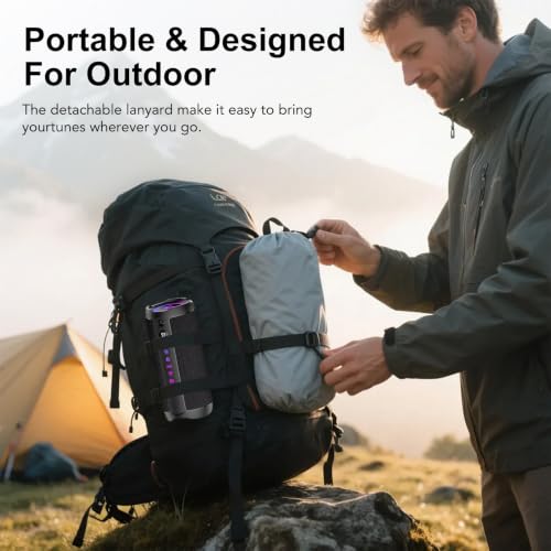 Portable Bluetooth Speaker 25W, Powerful Bluetooth Speaker, Dual Bass Speakers, 25H Playback, IPX7, RGB, TWS Pairing, AUX, TF, USB, Ideal for Outdoor Activities, Parties, Travel.