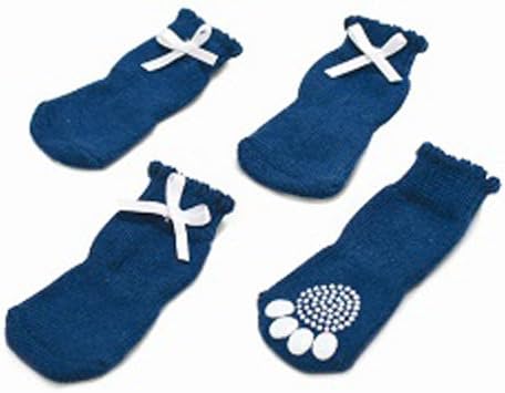 Croci Socks for Dogs, Blue with Bow, X-Large