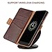Galaxy S9 Plus Wallet Case,BENTOBEN Heavy Duty Rugged Shockproof Genuine Leather Folio Flip Kickstand Card Holder Cash Slots Magnetic Closure Protective Phone Case for Samsung Galaxy S9 Plus,Brown
