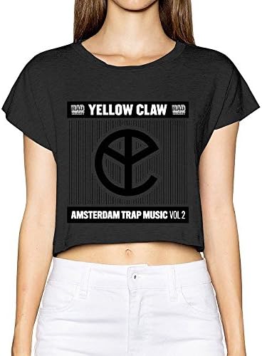 Girl's Yellow Claw Dew Navel Personalized T-Shirt Black US Size S