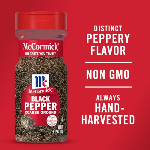 MCCORMICK COARSE GROUND BLACK PEPPER, 3.12 OZ