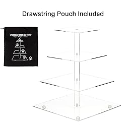 AMEITECH Cupcake Stand with Base, 4-Tier Square