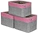 Sorbus Premium Fabric Storage Cubes 15 Inch - Big Sturdy Collapsible Storage Bins with Dual Handles - Foldable Baskets for Organizing - Decorative Cube Storage Bins for Home & Office Use- 3 Pack| Pink