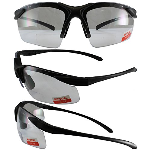 Apex Bifocal Safety Glasses UV400 Magnifying Reading Clear Eyewear 2.50