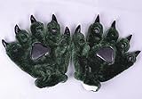 Fashion Warm Adorable Unisex Plush Fancy Party Kigurumi Pet Panda Bear Cat Cartoon Animal Paw Claw Hand Gloves Women Men (Green)