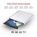 VicTsing External Blu-Ray Drive,Slim USB 3.0 Blu-Ray Drive CD/DVD Burner/Writer with 3D 4K Blu-ray Disc Playback,Super-Fast Blu-Ray Writing Reading Speed,for Notebook Netbook Desktop,Silver