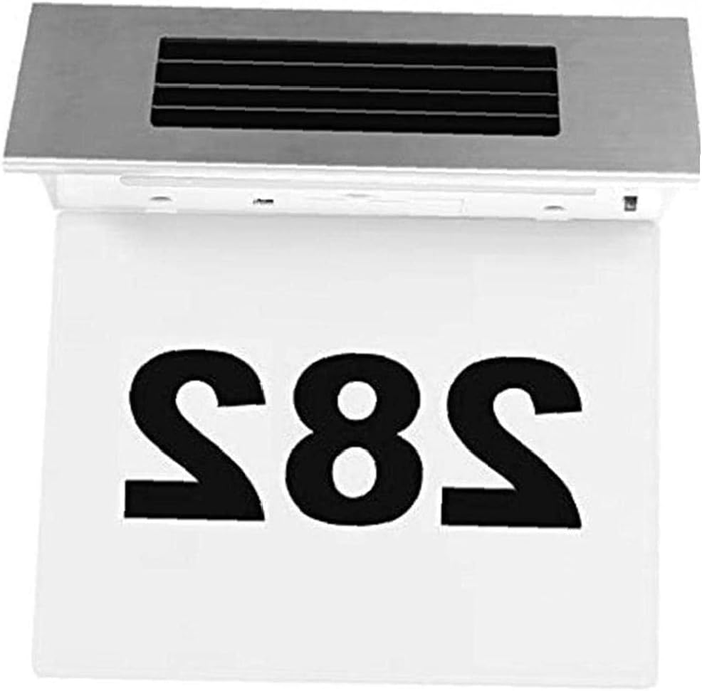 Outdoor Stainless Steel Solar Number Light Outdoor Wall Plaque Solar Powered Lights Solar Wall Lights Outside Garden Fence Outside Wall: Kitchen & Dining