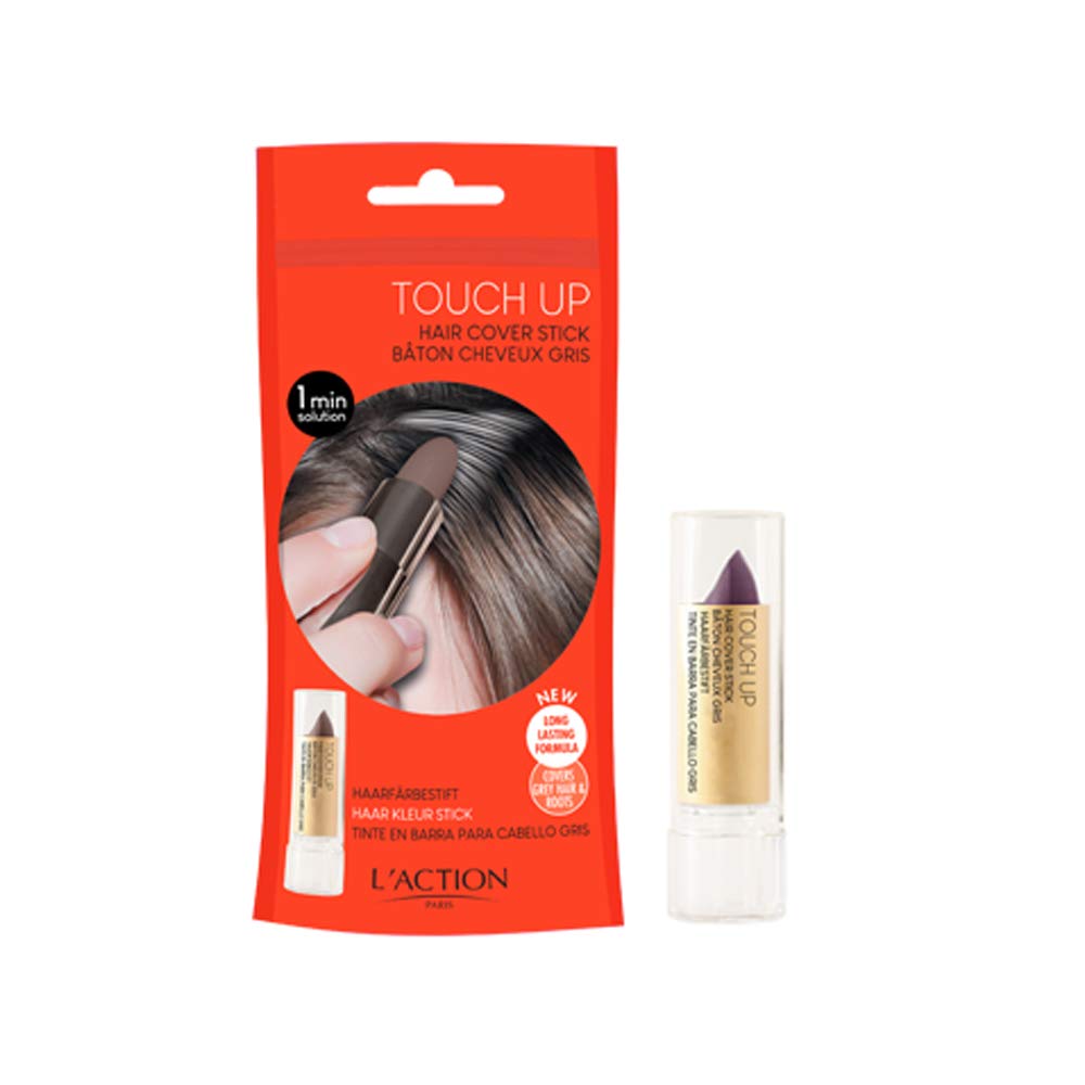 L'Action Paris Touch Up Hair Cover Stick, Covers Grey Hair and Discoloured Roots, Water Resistant Long-Lasting Formula for Natural Look, Cleanse to Remove, Auburn 4g