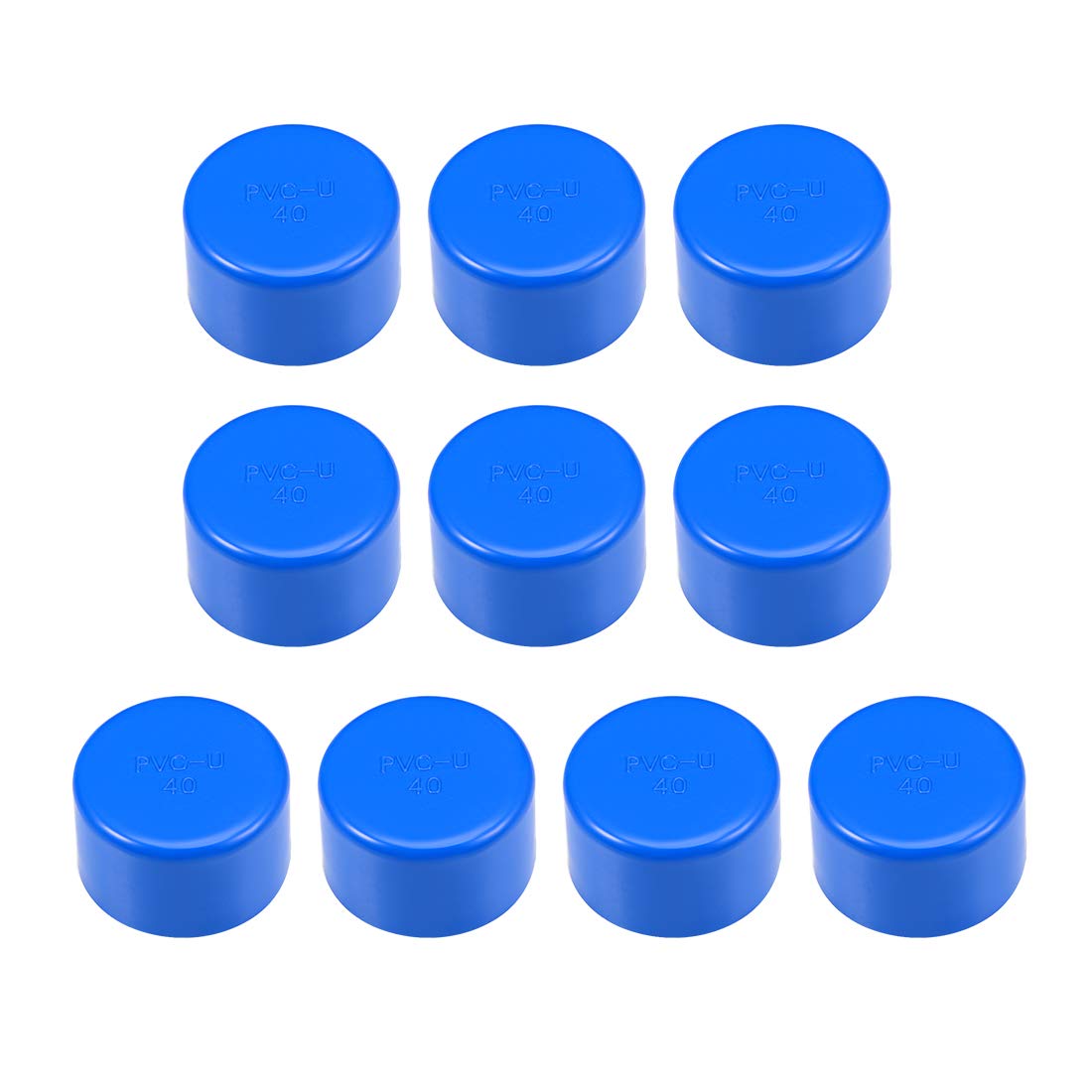 sourcing map 40mm Schedule 40 PVC Pipe Cap Fitting, Slip End Caps DWV(Drain Waste Vent) Irrigation Swimming Pool Sound Deadening, Blue 10Pcs