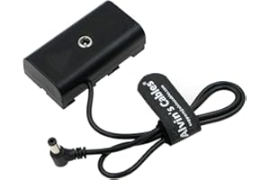 Alvin's Cables NP-F550 Dummy Battery to DC Right Angle Power Cable for Atomos Ninja V | Shinobi | SmallHD | Feelworld Monitor