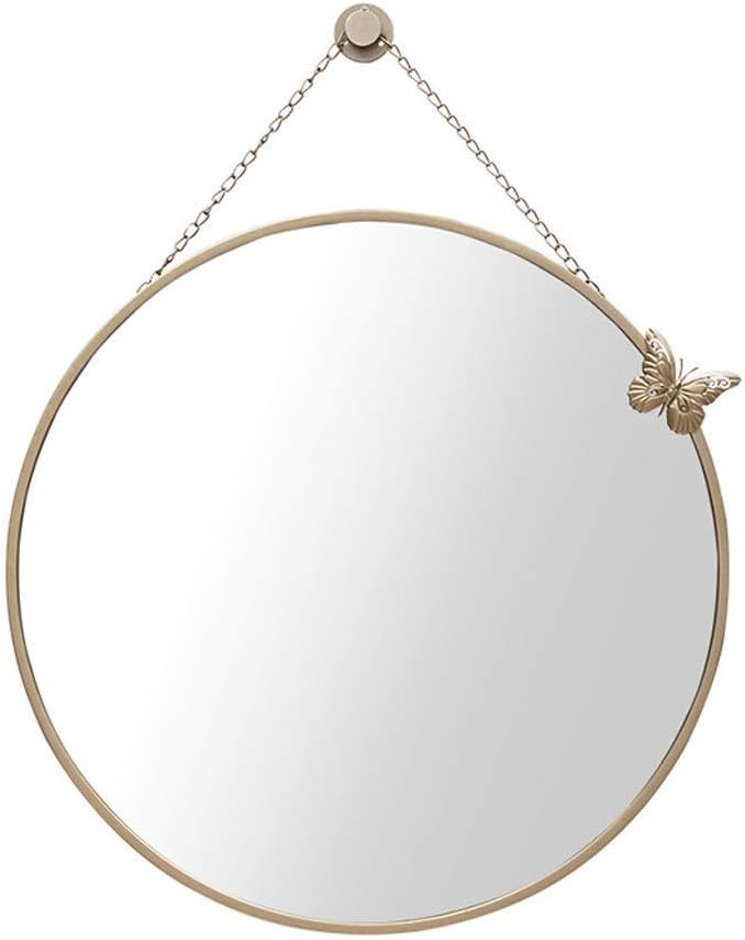 XLY Espejo de Entrada Enmarcado 20in Decorativo Ronda Negro Círculo de