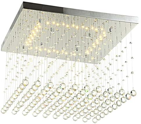 Xl 60cm Dimmbar Led Deckenlampe Deckenleuchte Kristall Tropfchen Luster Wohnzimmer Lampe Gross Warmweiss 24w Lewima Dadi Amazon De Beleuchtung