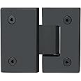 Alise Glass Shower Door Hinges, 180 Degree Shower Door Hinges for Glass Doors,Heavy Duty Stainless Steel Cabinet Hinges,Frameless Shower Doors Hardware Replacement Part,Black