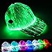 GALEXBIT Baseball Caps Flashing Optical Fiber Fabric Baseball Hat Light Up Luminescent Fiber Light Up 7 Colors LED Flash Light RGB Colors a Hat Has 7 Colors White