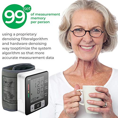 Blood Pressure Monitor, Fully Automatic Accurate Wrist Blood Pressure Monitor with Wristband Automatic Wrist Electronic Blood Pressure Monitor Black
