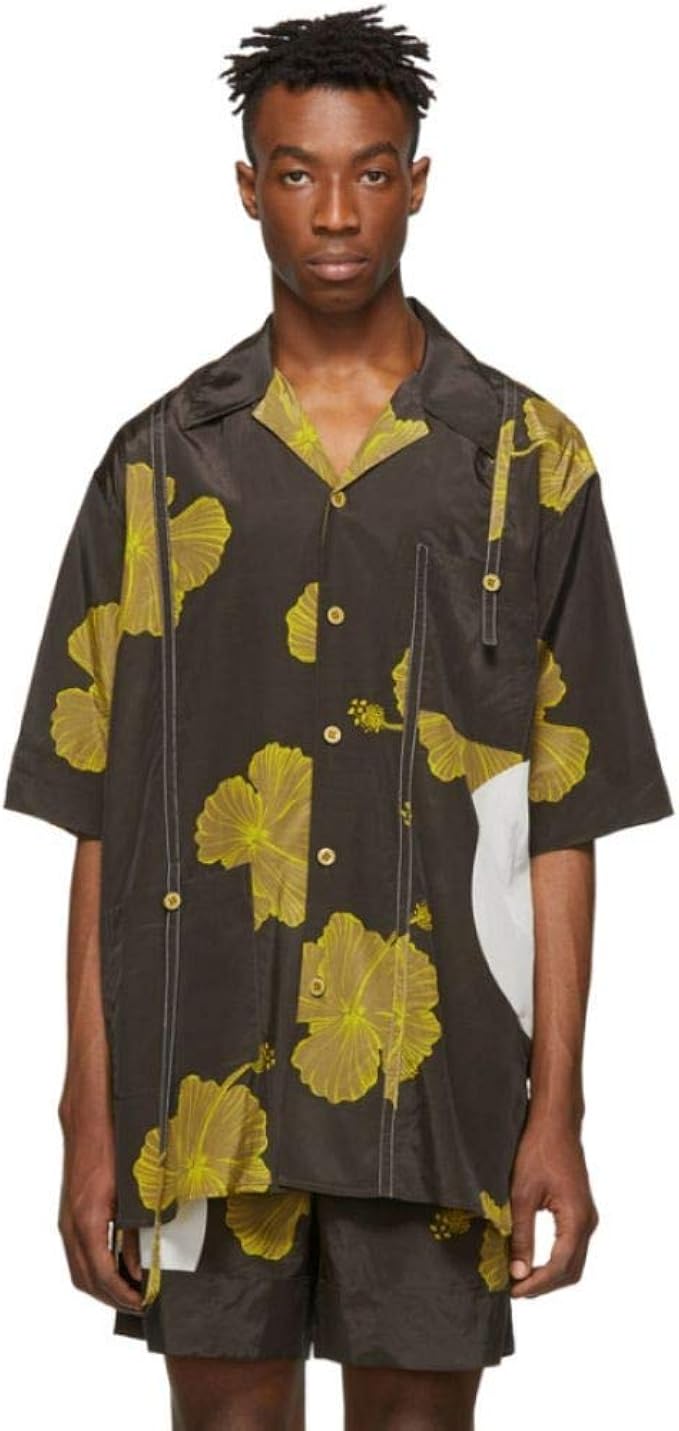 Amazon Co Jp 3 1 Phillip Lim スリーワン フィリップ リム メンズ トップス シャツ Brown Yellow Oversized Hibiscus Floral Souvenir Tunic Shirt サイズs 並行輸入品 服 ファッション小物