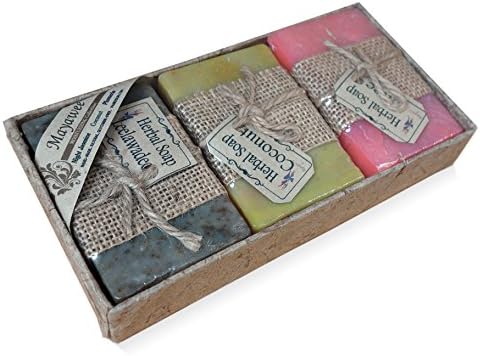 Moisturizing Scented Body Soap Bar Set, Night Jasmine, Coconut, Plumeria by Mayawee