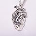 Anatomical Human Heart Pendant Necklace Punk Gothic Rocker Human Steampunk Silver Plated
